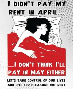 Sleeping in bed instead of paying rent.